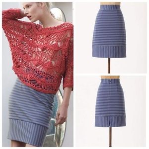Anthropologie Plenty Striped Pencil Skirt